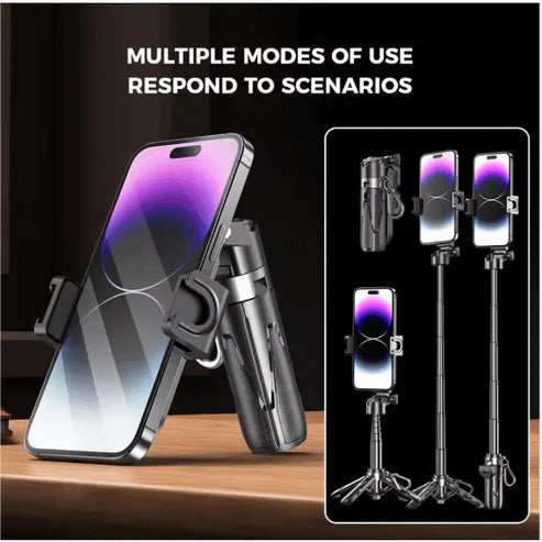 Mini Grip Quadripod with Bluetooth Remote – Portable Tripod Stand for Phone & Vlogging 📸